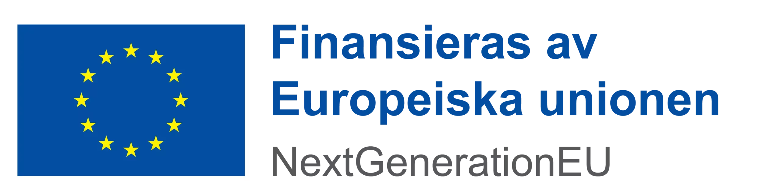 EU-flagga med texten finansieras av europeiska unionen NextGenerationEU
